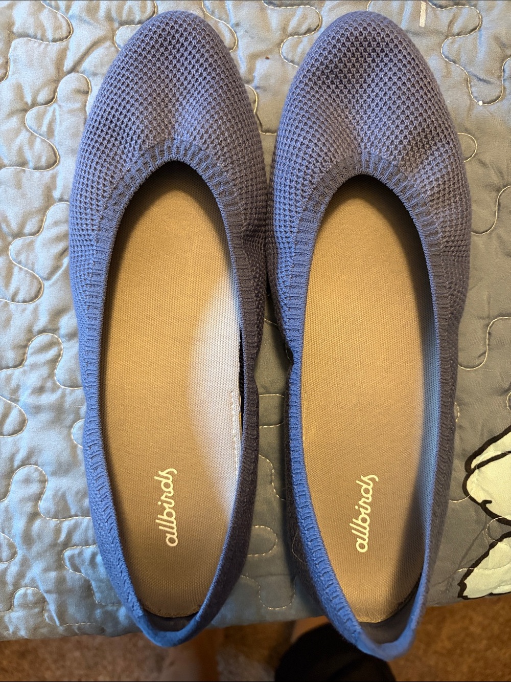 Allbirds Women’s Blue Knit Ballet Flats — Comfortable Slip-On Loafers